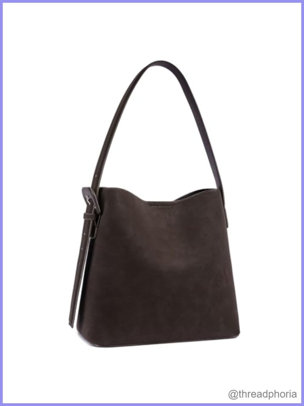 Vegan Suede Bucket Bag Hobo Purse Adjustable Strap Shoulder Bag
